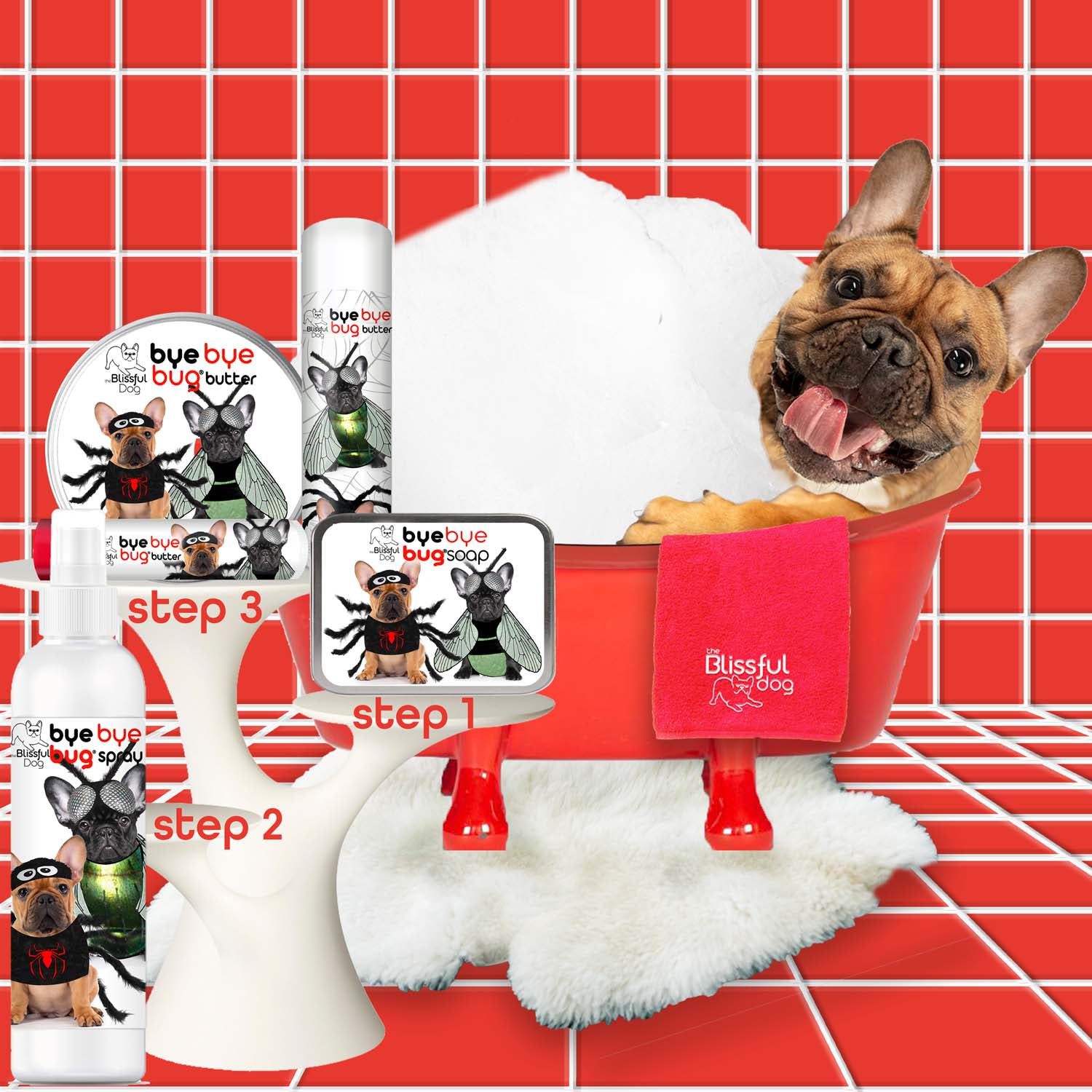 french bulldog bath tub